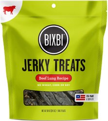 BIXBI Jerky Treats Beef Lung Recipe Dog Treats, 10-oz bag slide 1 of 5