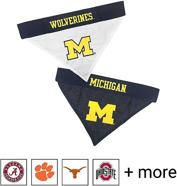 Pets First NCAA Reversible Dog & Cat Bandana, Michigan Wolverines, Small/Medium slide 1 of 4