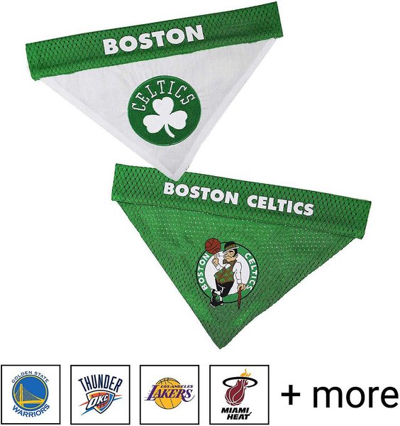 Pets First NBA Reversible Dog & Cat Bandana, Boston Celtics, Small/Medium slide 1 of 4
