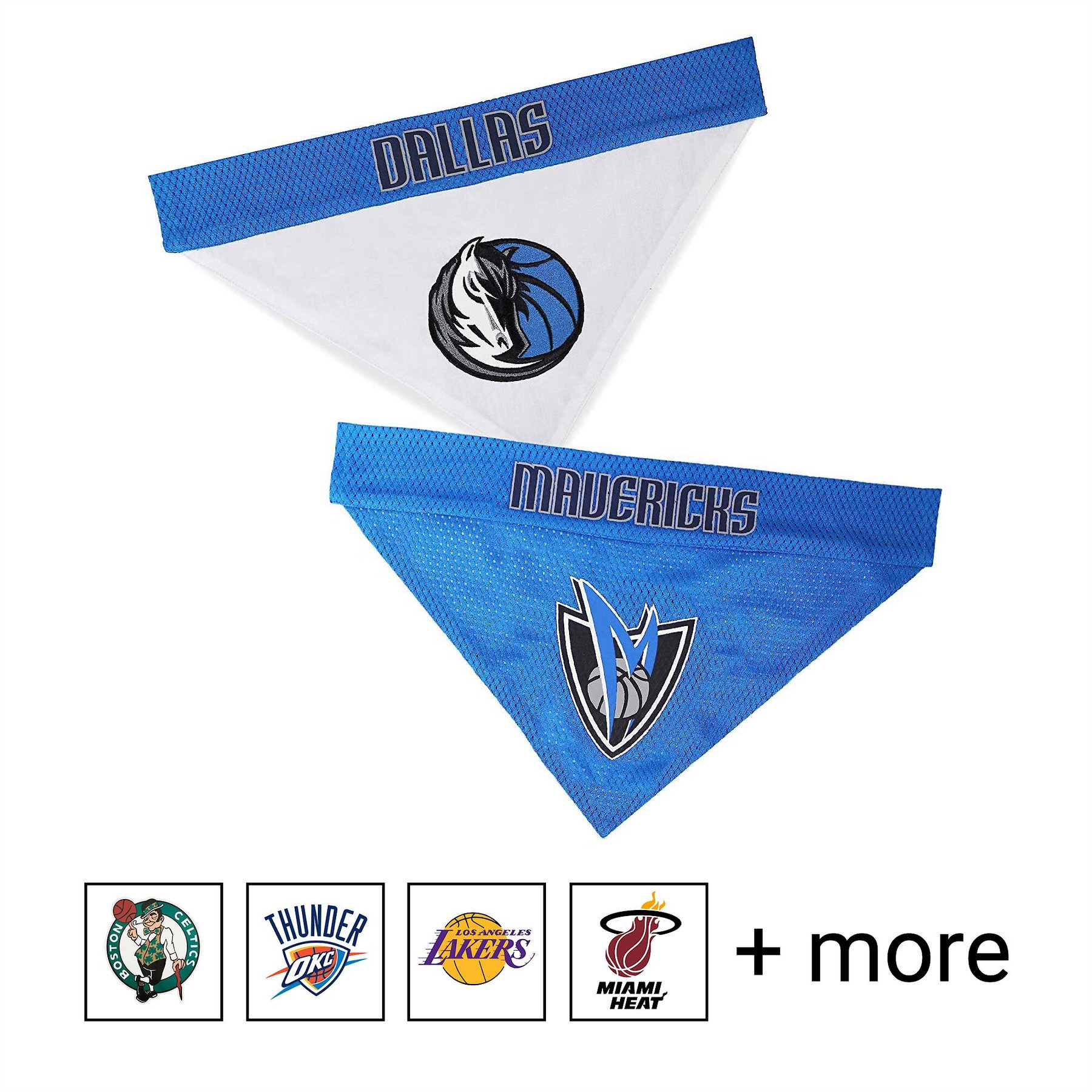 Pets First NBA Reversible Dog & Cat Bandana, Dallas Mavericks, Small/Medium