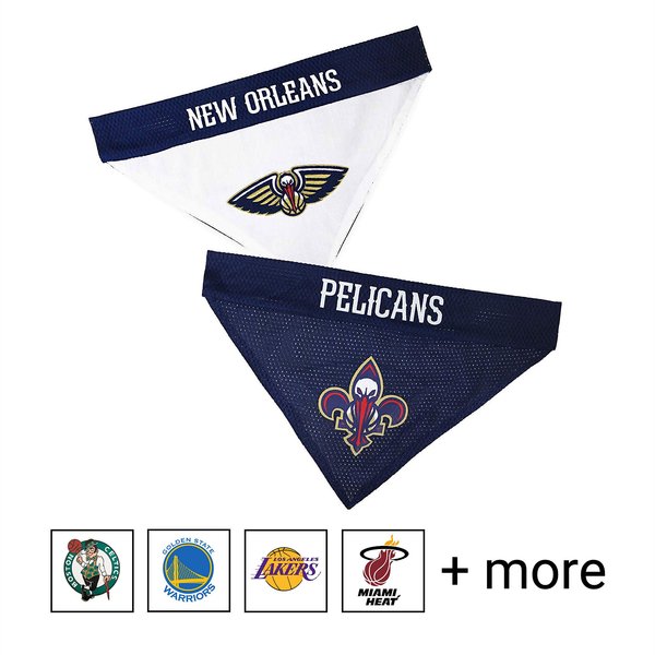 Pets First NBA Reversible Dog Bandana, New Orleans Pelicans, Large/X-Large slide 1 of 3