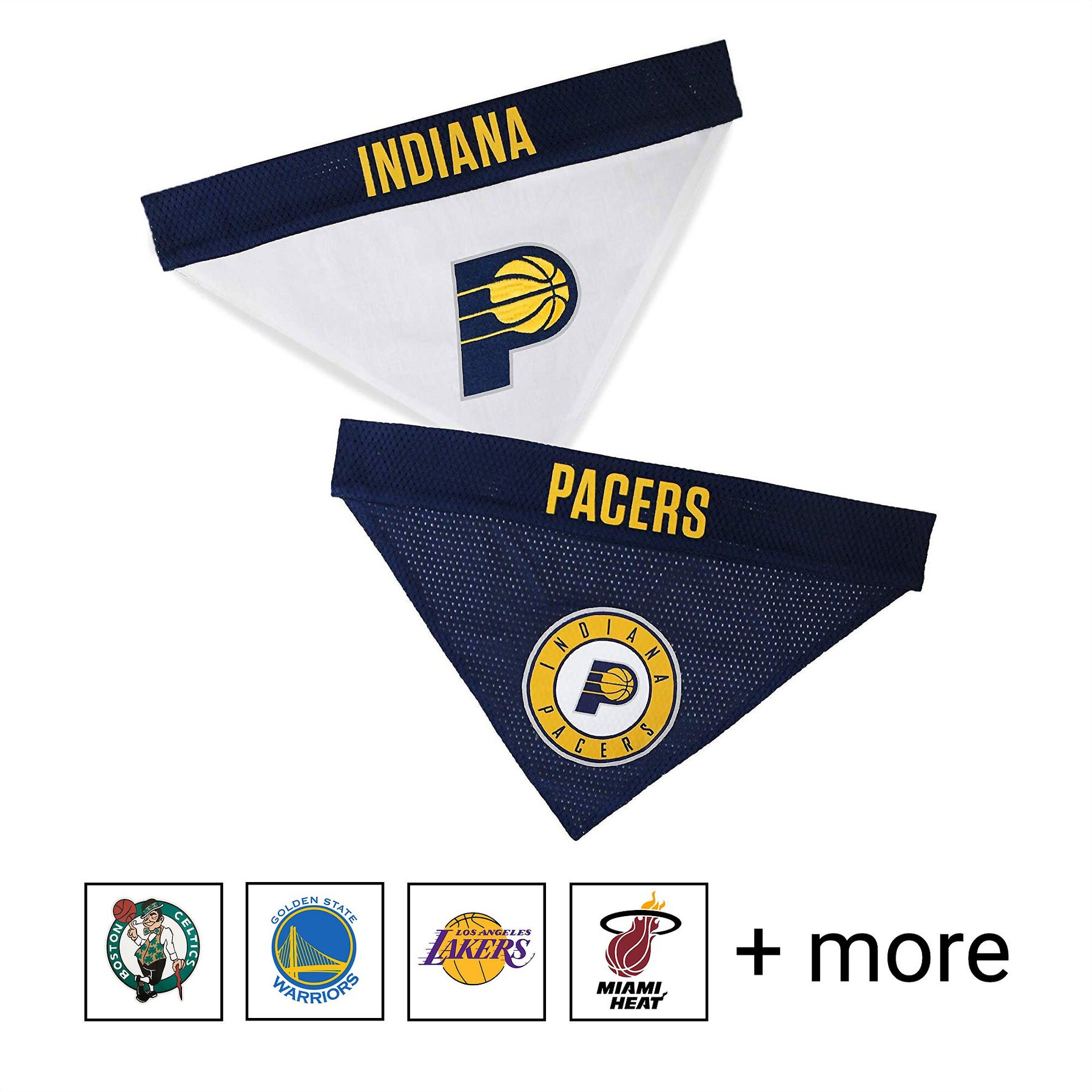 Pets First NBA Reversible Dog & Cat Bandana, Indiana Pacers, Large/X-Large