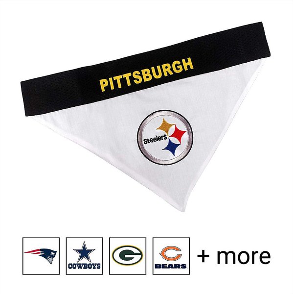 Pets First NFL Reversible Dog & Cat Bandana, Pittsburgh Steelers, Large/X-Large slide 1 of 5