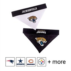 Pets First NFL Reversible Dog & Cat Bandana, Jacksonville Jaguars, Small/Medium