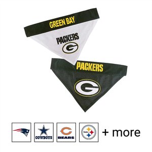 Pets First NFL Reversible Dog & Cat Bandana, Green Bay Packers, Large/X-Large