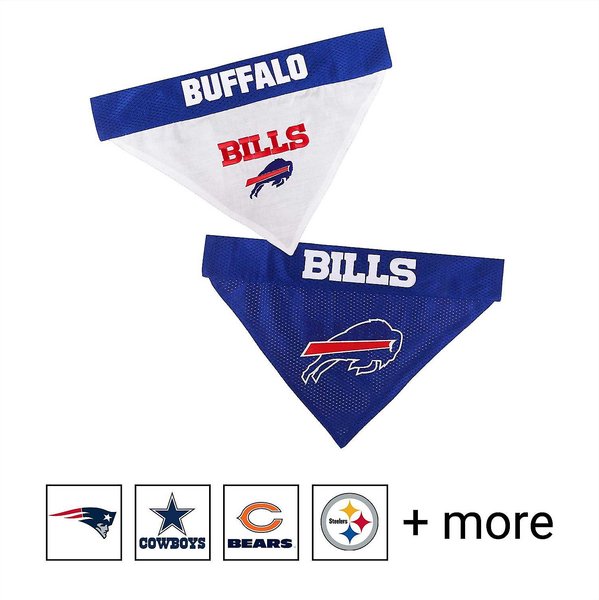Pets First NFL Reversible Dog & Cat Bandana, Buffalo Bills, Large/X-Large slide 1 of 4