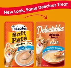 Hartz Delectables Soft Pate Tuna & Shrimp Cat Treats, 1.4-oz pouch, 12 count slide 2 of 9