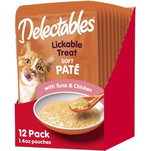 Hartz Delectables Soft Pate Tuna & Chicken Cat Treats, 12 pack