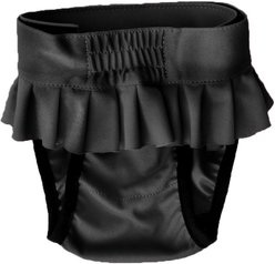 FinNero Ballerina Washable Female Heat Dog Diaper, Black, X-Small: 11.8 to 16.9-in waist slide 2 of 9