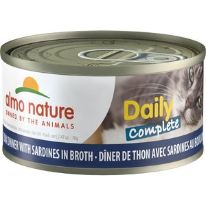 Almo Nature Daily Complete Tuna Dinner with Sardine in Broth Canned Cat Food, 2.47-oz, case of 12