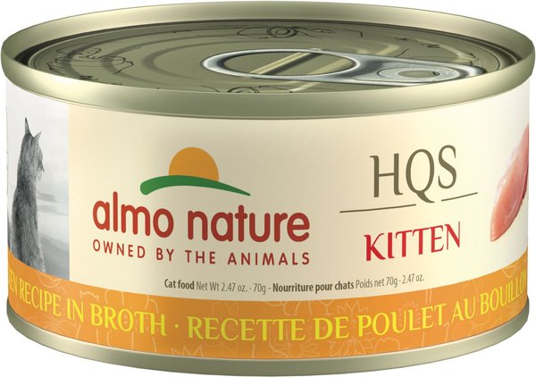 Almo Nature HQS Natural Chicken Recipe Kitten Canned Cat Food, 2.47-oz can, case of 24 slide 1 of 6