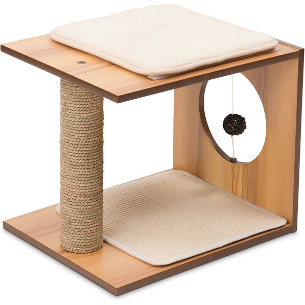 VESPER Stool 14.57in Modern Cat Tree, Walnut