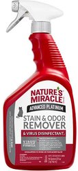 Nature's Miracle Advanced Platinum Cat Antibacterial Stain Remover & Odor Eliminator Spray, 32-oz bottle