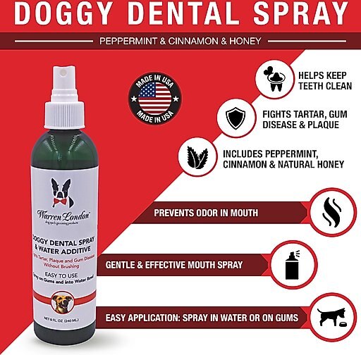 Warren London Dog Dental Spray & Water Additive, 8-oz bottle