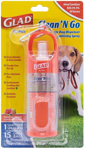 Glad for Pets Tropical Breeze Scent Dog Poop Bag Dispenser & Sanitizing Spray slide 1 of 2