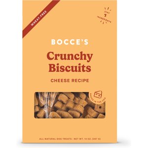 Bocce's Bakery Oven Baked Wheat-Free Cheese Recipe Dog Treats, 14-oz box