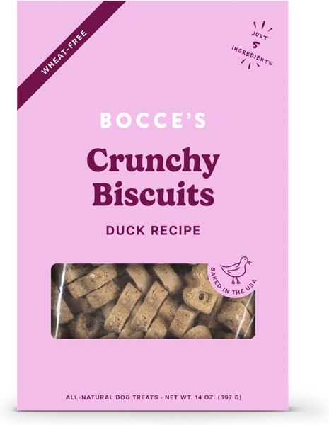 Bocce's Bakery Oven Baked Wheat-Free Duck Recipe Dog Treats, 14-oz box slide 1 of 2