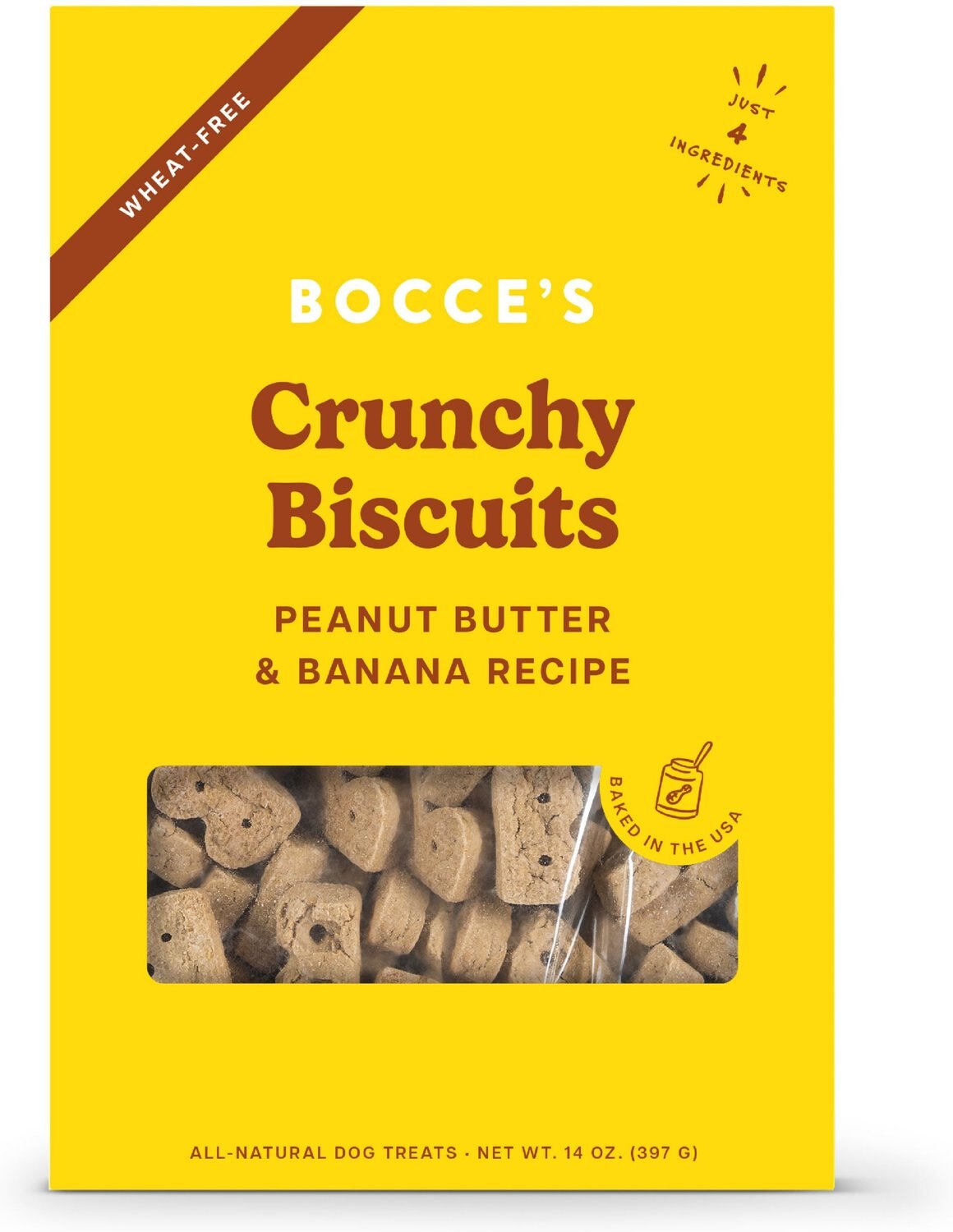 Bocce's Bakery Oven Baked Wheat-Free Pb + Banana Recipe Dog Treats