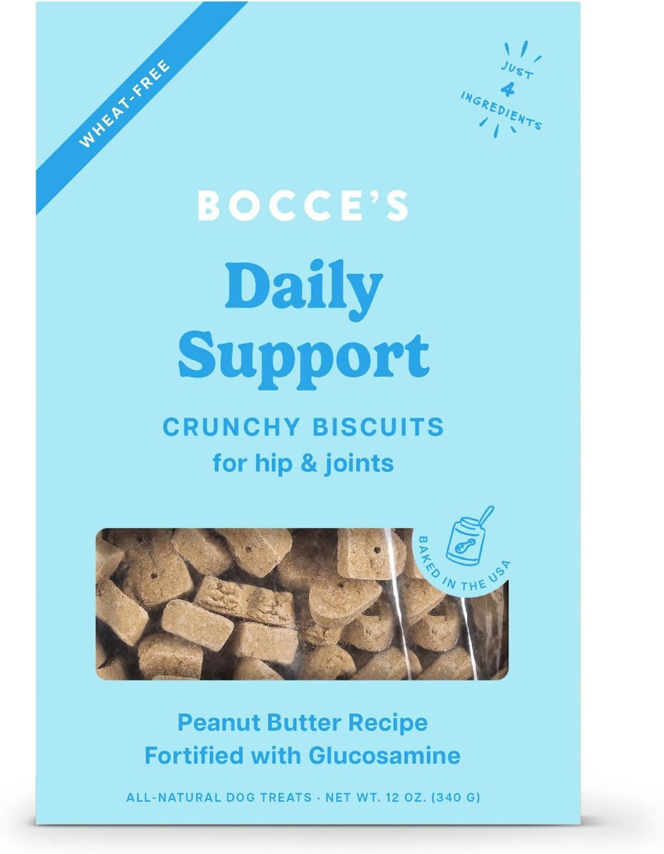 Bocce's Bakery Daily Support Hip Aid Peanut Butter Recipe Dog Treat