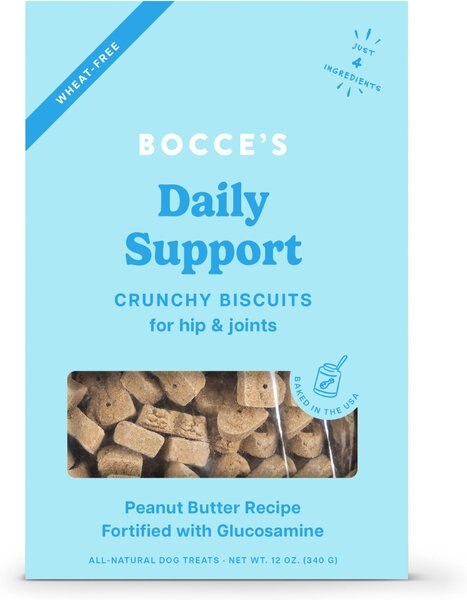 Bocce's Bakery Daily Support Hip Aid Peanut Butter Recipe Dog Treat, 12-oz box slide 1 of 2