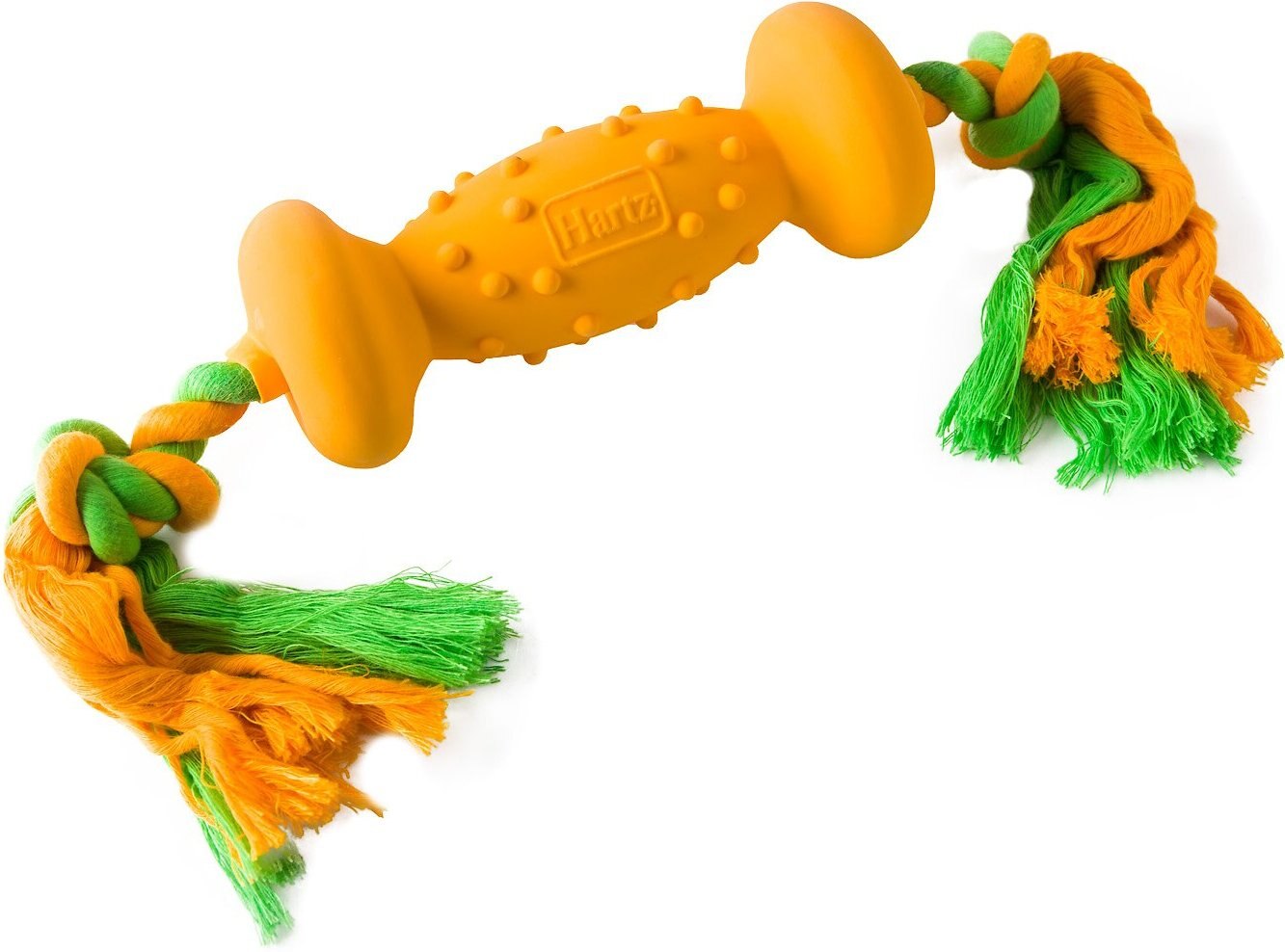 Hartz Dura Play Tug of Fun Dumbbell Squeaky Latex Dog Toy