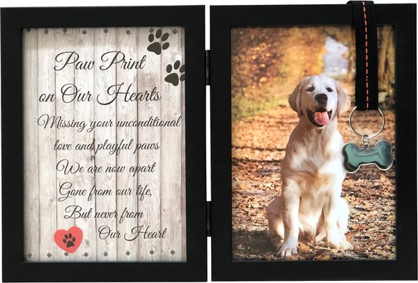 Pawprints Remembered Memorial Picture Frame with Ribbon & Tag slide 1 of 6