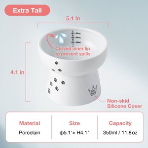 ViviPet Ceramic Big Head Elevated Cat Water Bowl