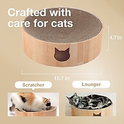 Necoichi Cozy Cat Scratcher Bowl Toy, Oak, Large slide 2 of 9