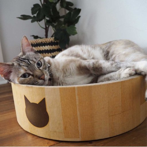 Necoichi Cozy Cat Scratcher Bowl Toy, Oak, Large