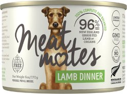 Meat Mates Lamb Dinner Grain-Free Canned Wet Dog Food, 6-oz, case of 24