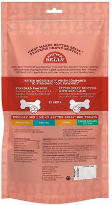 Show full view: Better Belly Proteins with Real Lamb Flavor Rawhide Roll Dog Treats, 3 count slide 3 of 11