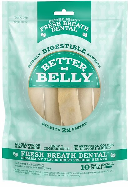 Better Belly Spearmint Flavor Rawhide Roll Dog Treats, Small, 10 count slide 1 of 8