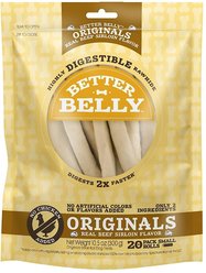 Better Belly Originals Real Beef Sirloin Flavor Rawhide Roll Dog Treats, Small, 20 count