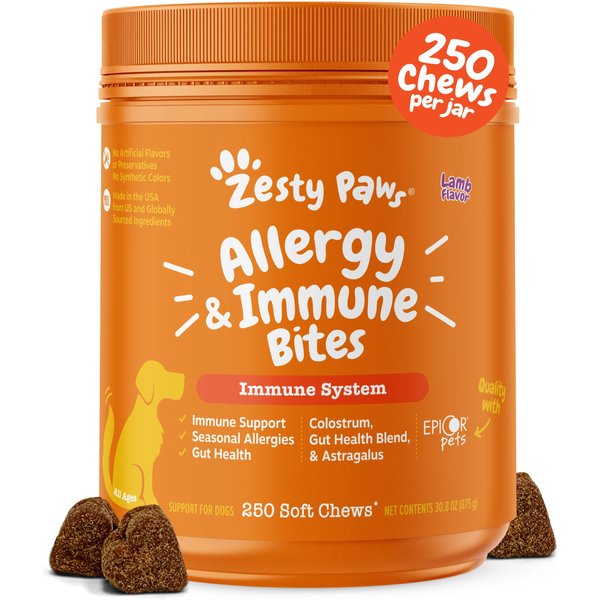 ZESTY PAWS Allergy & Immune Bites Lamb Flavored Soft Chews Allergies