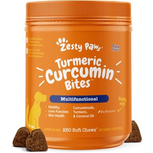 ZESTY PAWS Turmeric Curcumin Bites Duck Flavored Soft Chews ...