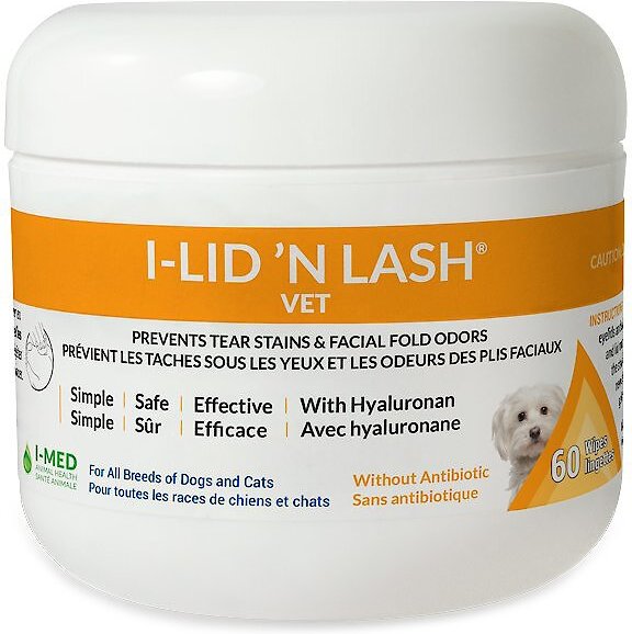 I-LID 'N LASH Tear Stain & Facial Odor Prevention Pet Wipes, 60 count slide 1 of 1