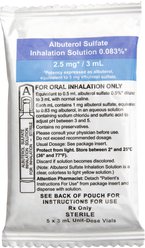 Albuterol 0.083% (Generic) Inhalation Solution, 2.5-mg/3-ml, 25 count slide 2 of 2