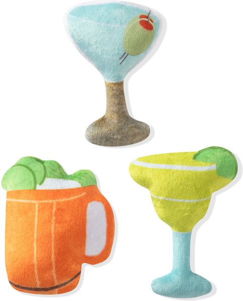 Pet Shop by Fringe Studio It's Mutt Tail Time Cocktail Squeaky Plush Mini Dog Toys, 3 count slide 1 of 3