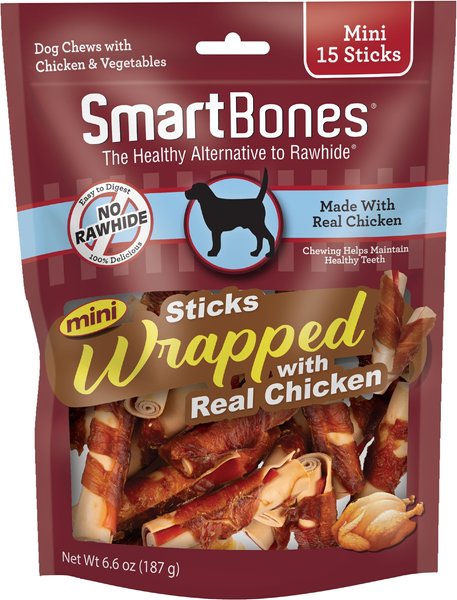 SmartBones Mini Chicken Wrapped Sticks Chicken Flavor Dog Treats, 15 count slide 1 of 5