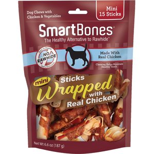 SmartBones Mini Chicken Wrapped Sticks Chicken Flavor Dog Treats, 15 count
