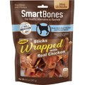 SmartBones Mini Chicken Wrapped Sticks Peanut Butter Dog Treats, 15 count