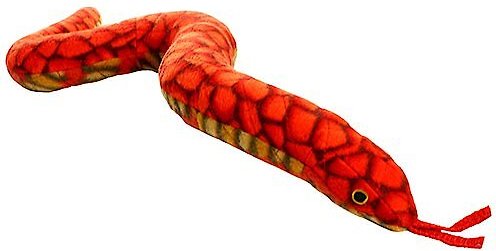 Tuffy's Desert Snake Squeaky Plush Dog Toy, Red slide 1 of 7