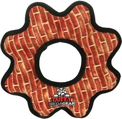 Tuffy's Mega Gear Ring Squeaky Plush Dog Toy, Brick