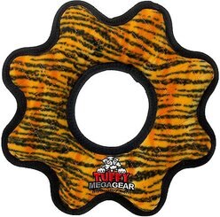 Tuffy's Mega Gear Ring Squeaky Plush Dog Toy, Tiger