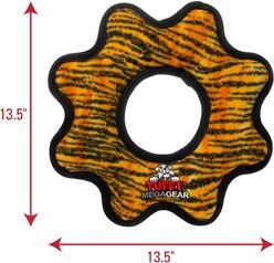 Tuffy's Mega Gear Ring Squeaky Plush Dog Toy, Tiger slide 2 of 6