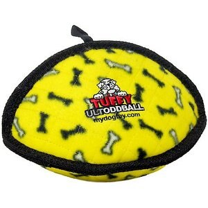 Tuffy's Ultimate Odd Ball Plush Dog Toy, Yellow Bone