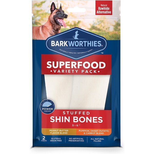 BARKWORTHIES Stuffed Beef Bone Variety Pack Dog Chews, 2 count