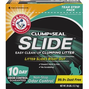 Arm & Hammer Litter SLIDE Easy Clean-Up Clumping Cat Litter Non-Stop Odor Control with 10 Days of Odor Control, 28-lb box