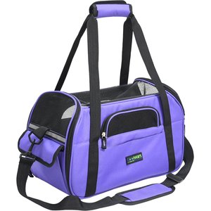 Jespet Soft-Sided Dog & Cat Carrier Bag, Purple, 17-in
