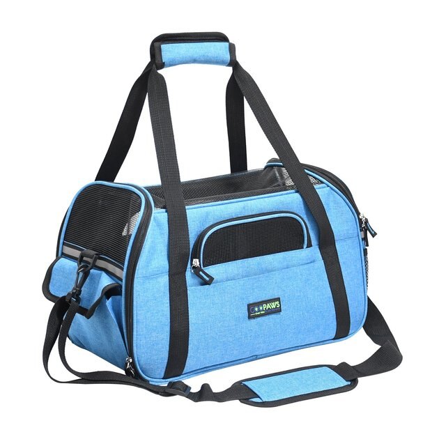 JESPET SoftSided Dog & Cat Carrier Bag, Turquoise, 17in